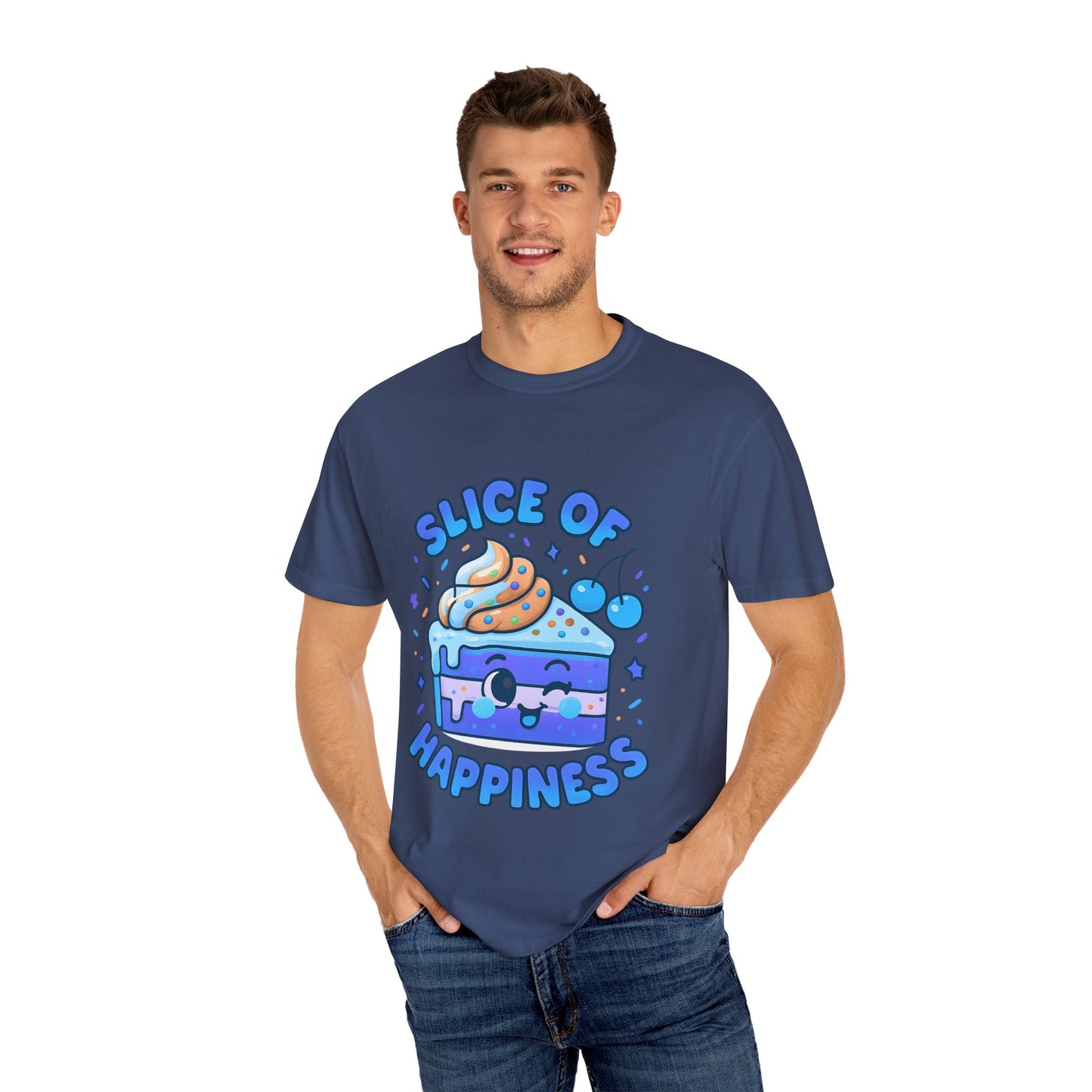 Colorful Slice of Happiness T-Shirt, Cute Dessert Tee, Unisex Graphic Tee, Sweet Gift for Foodies, Fun Casual Wear