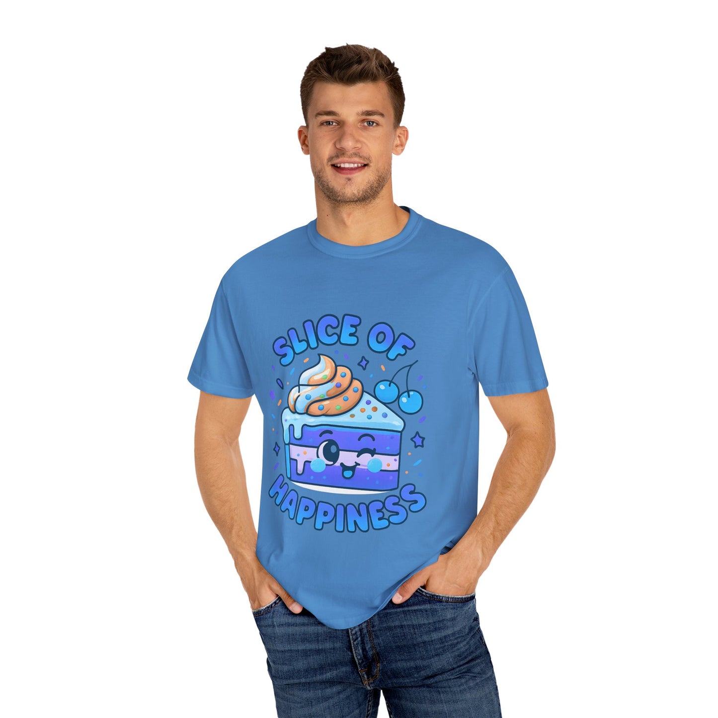 Colorful Slice of Happiness T-Shirt, Cute Dessert Tee, Unisex Graphic Tee, Sweet Gift for Foodies, Fun Casual Wear
