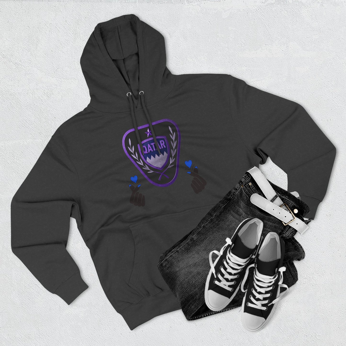Fleece Hoodie - Qatar Love Design