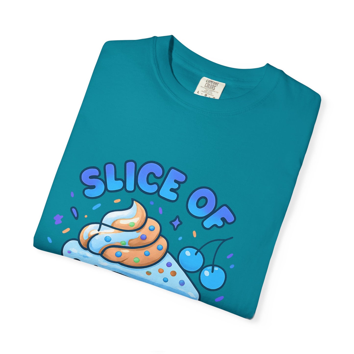 Colorful Slice of Happiness T-Shirt, Cute Dessert Tee, Unisex Graphic Tee, Sweet Gift for Foodies, Fun Casual Wear