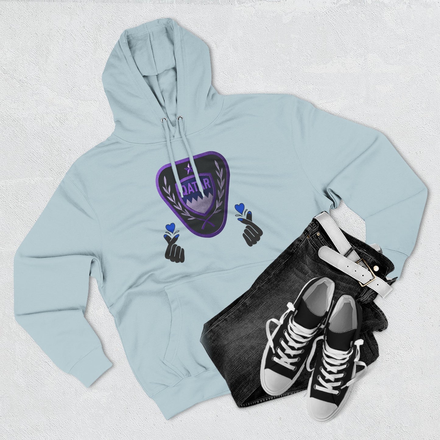 Fleece Hoodie - Qatar Love Design