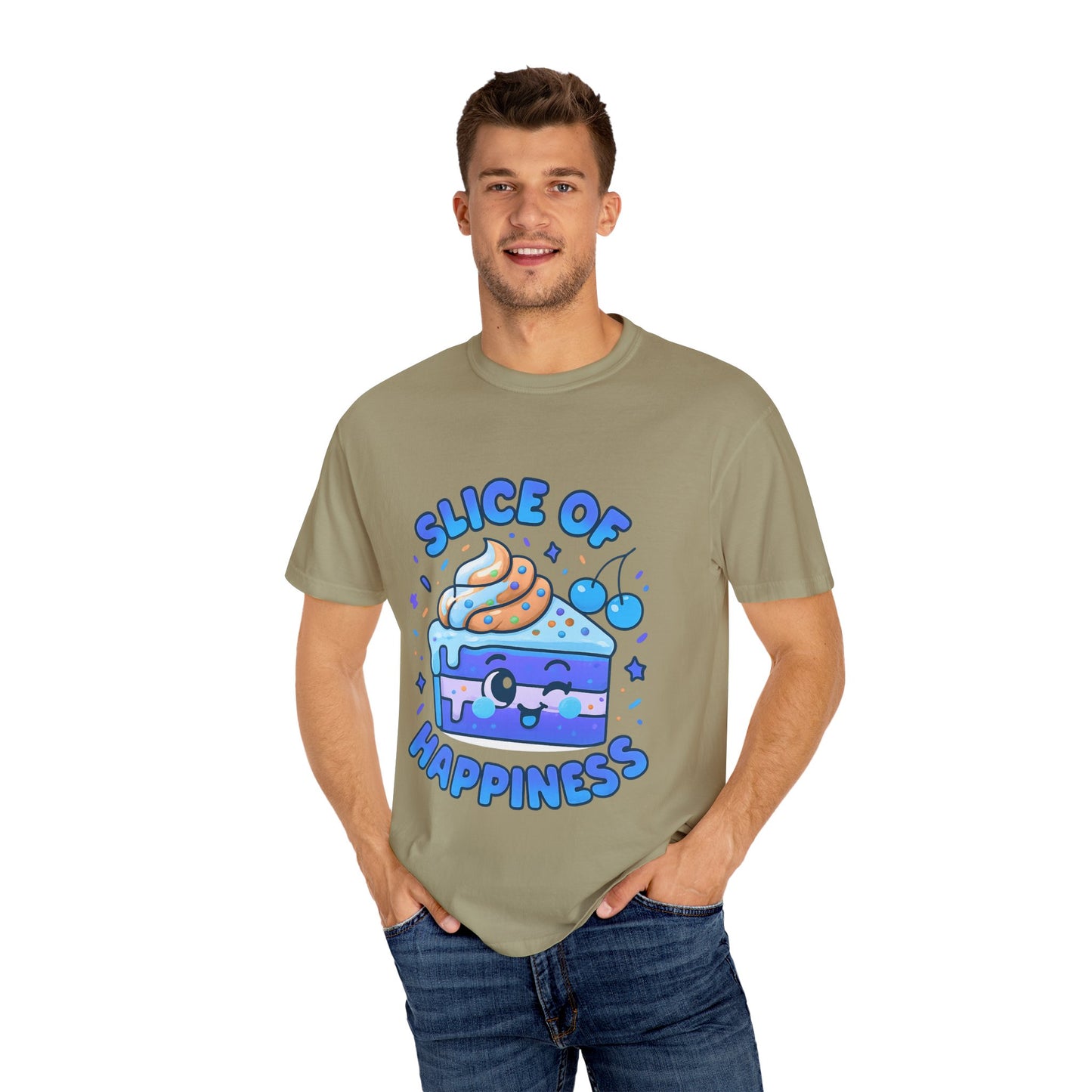 Colorful Slice of Happiness T-Shirt, Cute Dessert Tee, Unisex Graphic Tee, Sweet Gift for Foodies, Fun Casual Wear