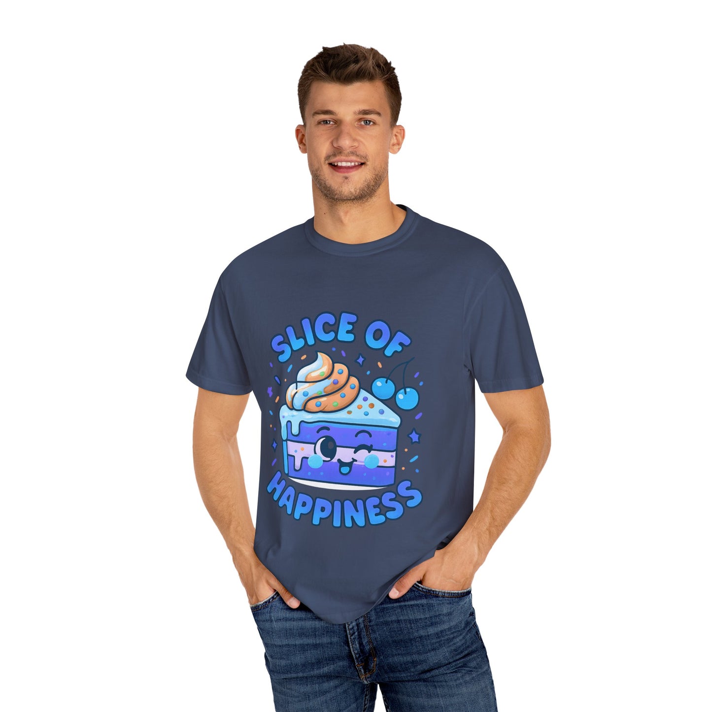 Colorful Slice of Happiness T-Shirt, Cute Dessert Tee, Unisex Graphic Tee, Sweet Gift for Foodies, Fun Casual Wear