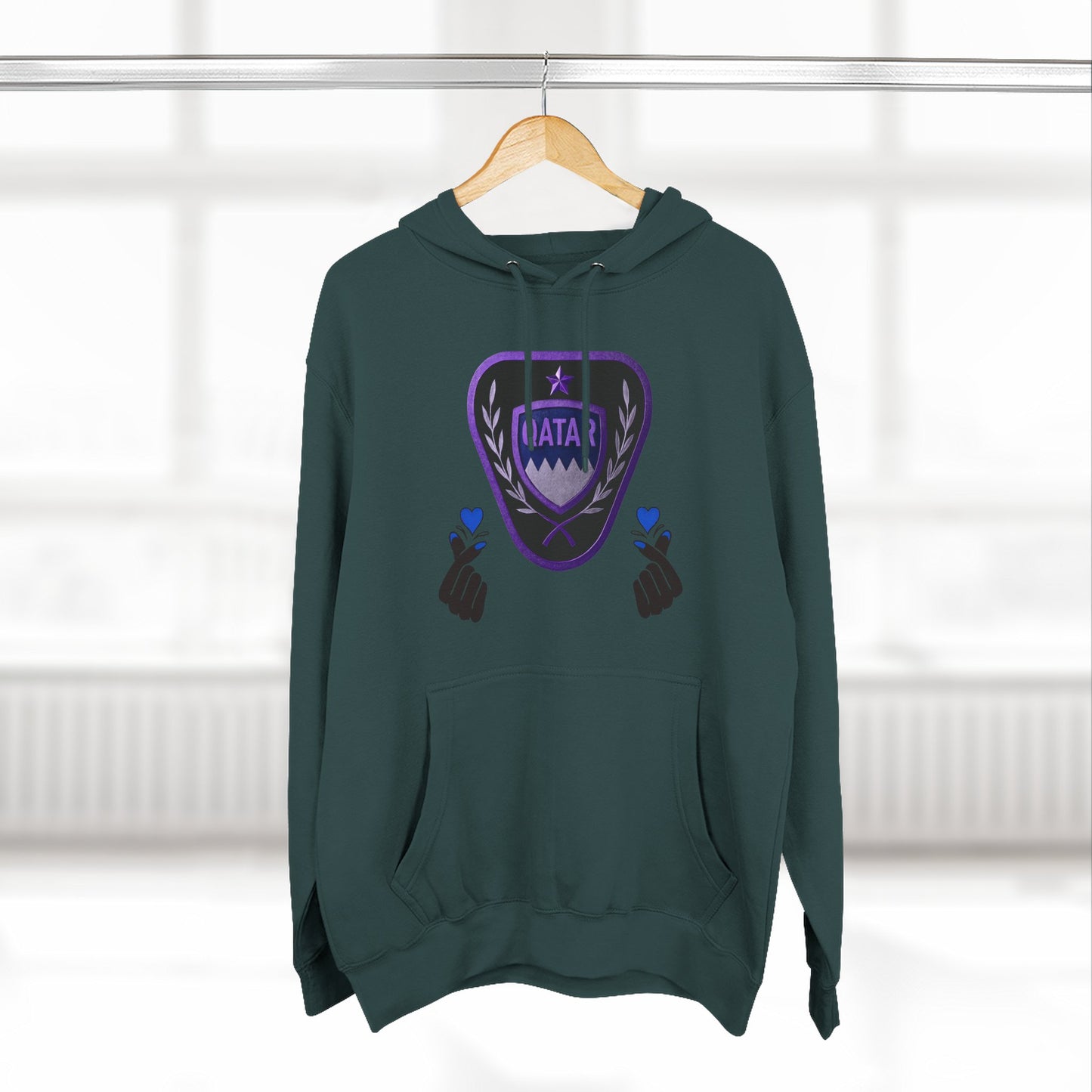 Fleece Hoodie - Qatar Love Design