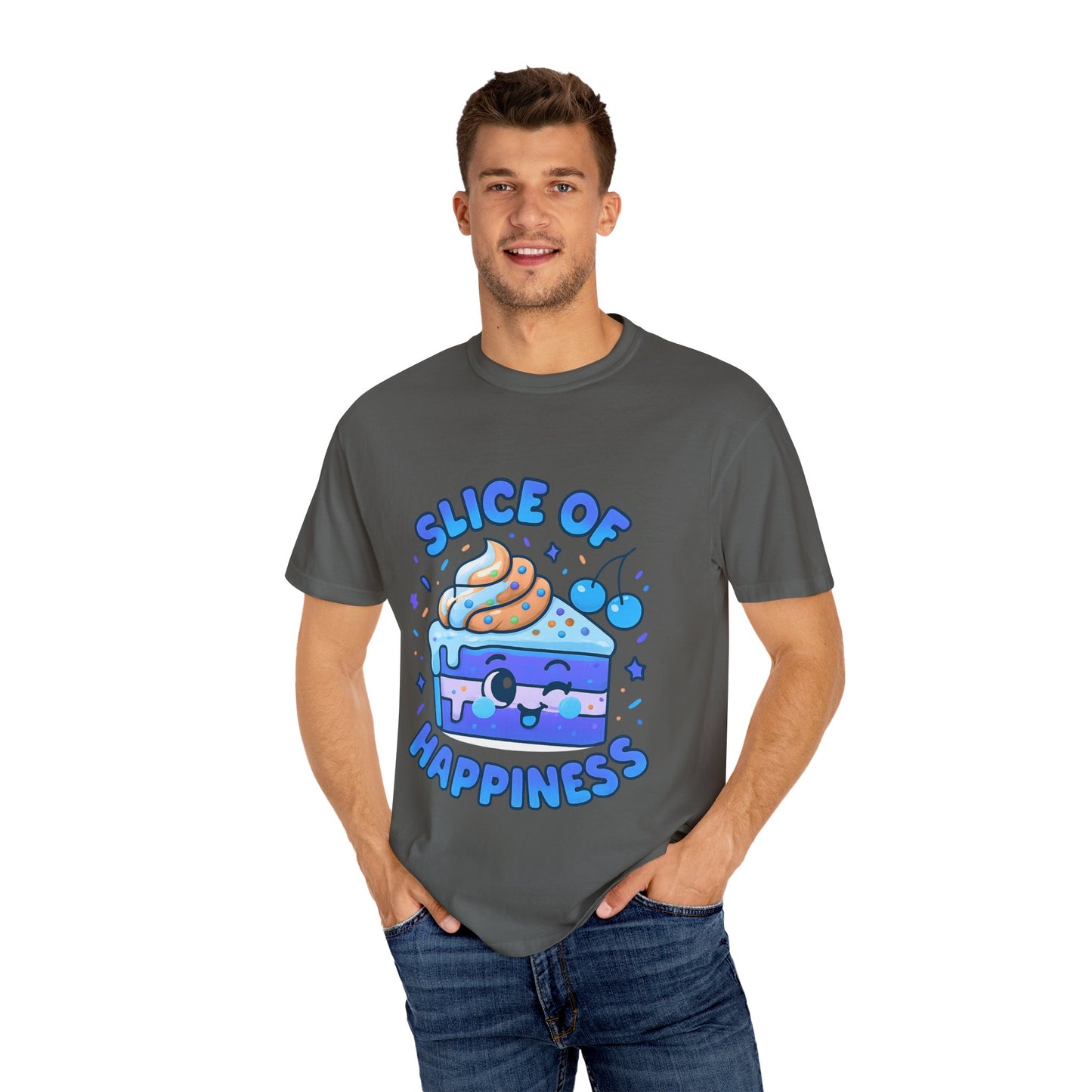 Colorful Slice of Happiness T-Shirt, Cute Dessert Tee, Unisex Graphic Tee, Sweet Gift for Foodies, Fun Casual Wear