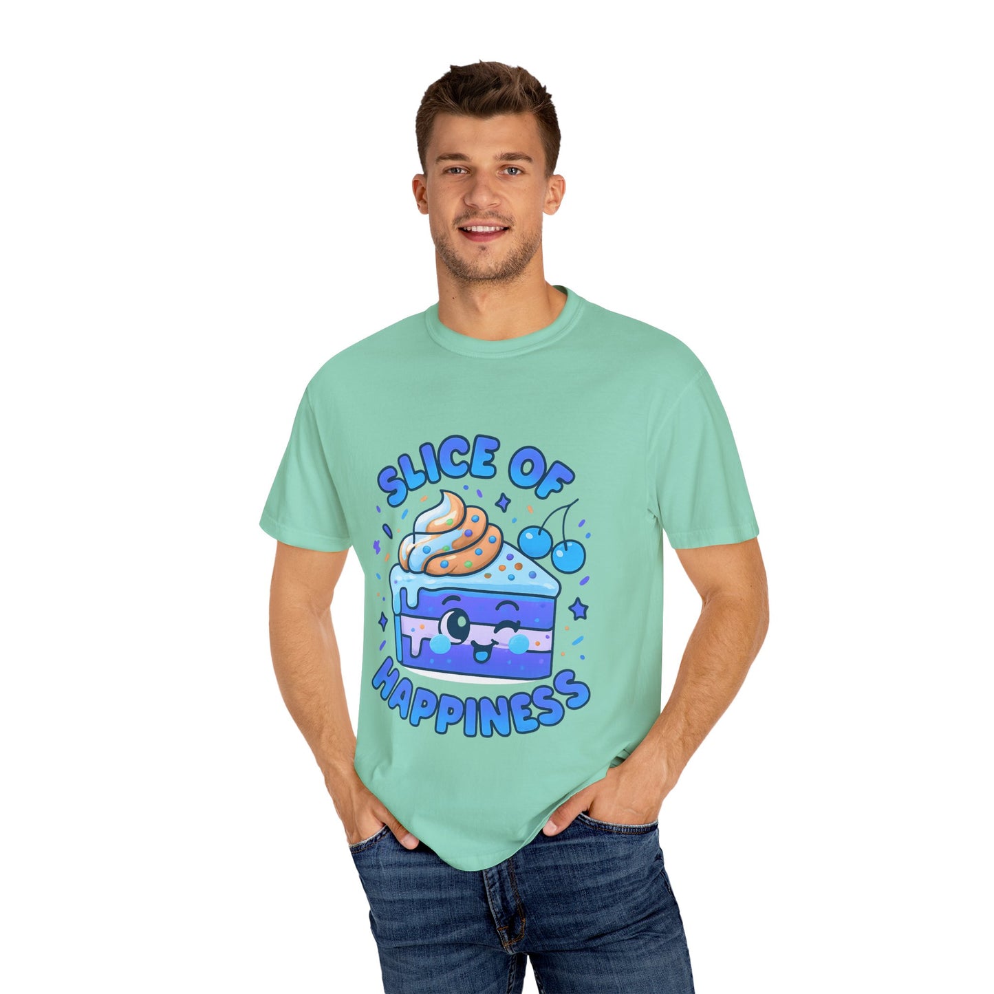 Colorful Slice of Happiness T-Shirt, Cute Dessert Tee, Unisex Graphic Tee, Sweet Gift for Foodies, Fun Casual Wear