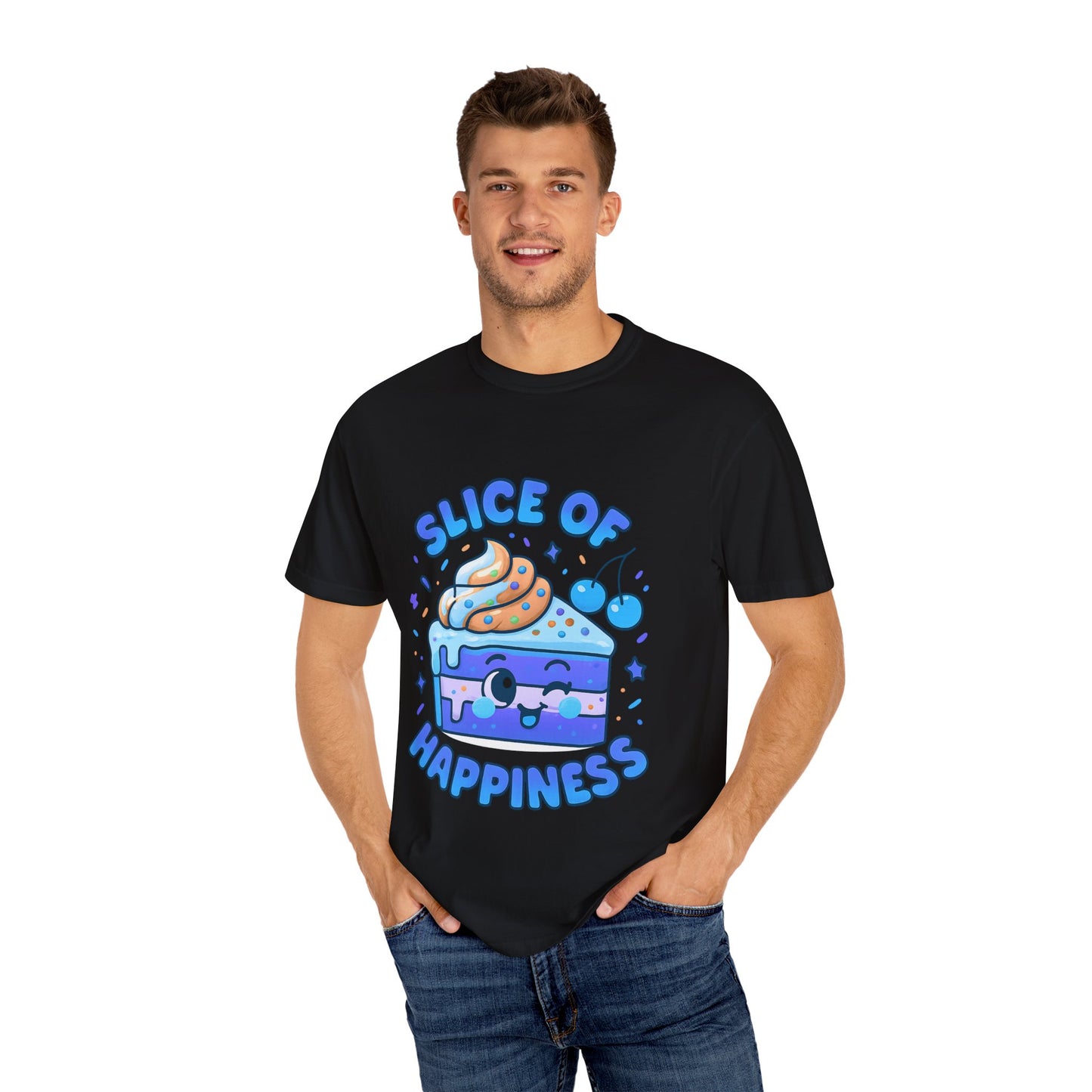 Colorful Slice of Happiness T-Shirt, Cute Dessert Tee, Unisex Graphic Tee, Sweet Gift for Foodies, Fun Casual Wear