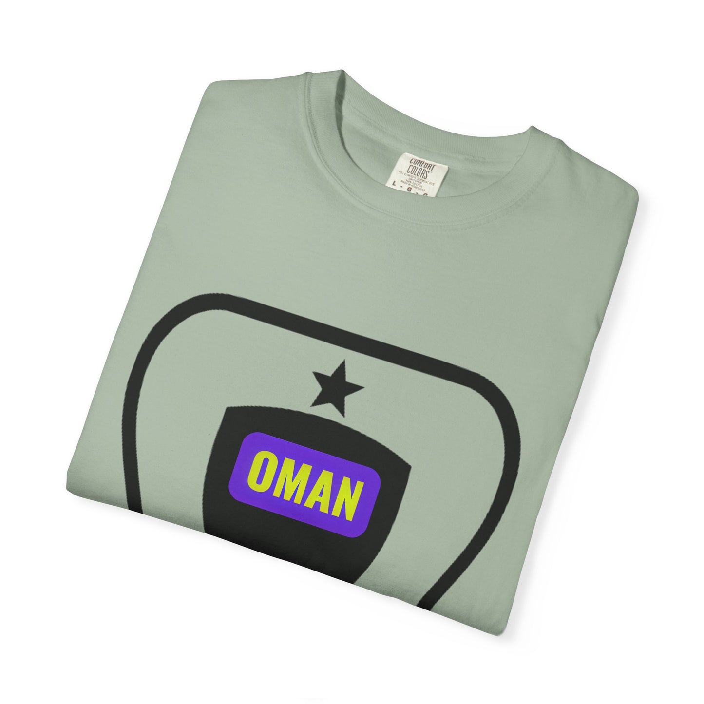 Oman Shield T-Shirt, Unisex Garment-Dyed Tee, Casual Wear, Travel Souvenir, Unique Gift, Everyday Comfort