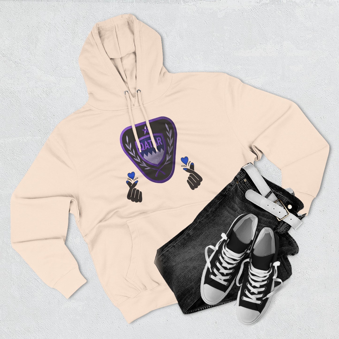 Fleece Hoodie - Qatar Love Design