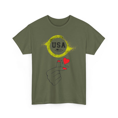 USA Love Graphic Tee, Unisex Cotton Shirt for Holidays, Gifts, Events, Patriotic Wear, Fun Fashion