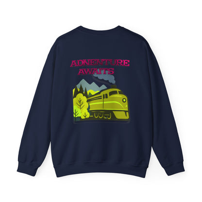 Vintage Train Adventure Sweatshirt - Cozy Travel Design