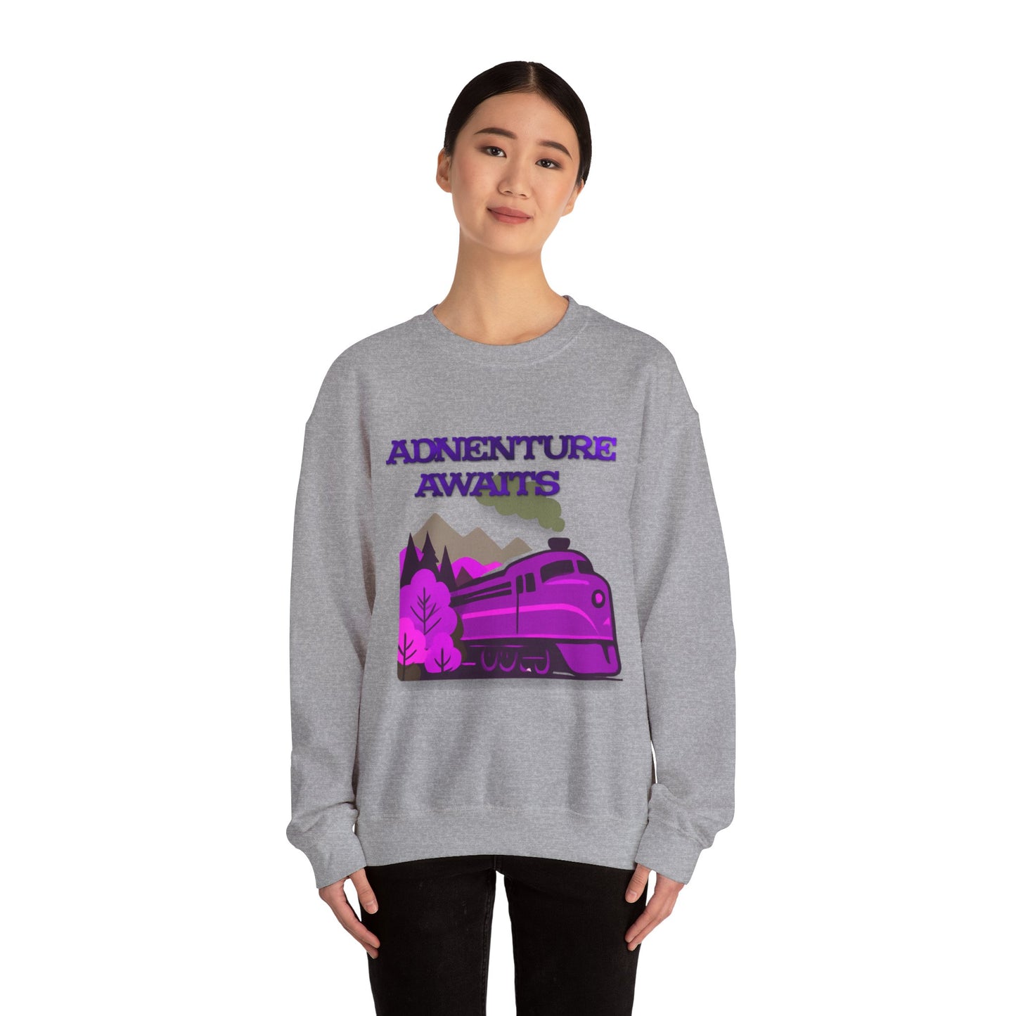 Vintage Train Adventure Sweatshirt - Cozy Travel Design