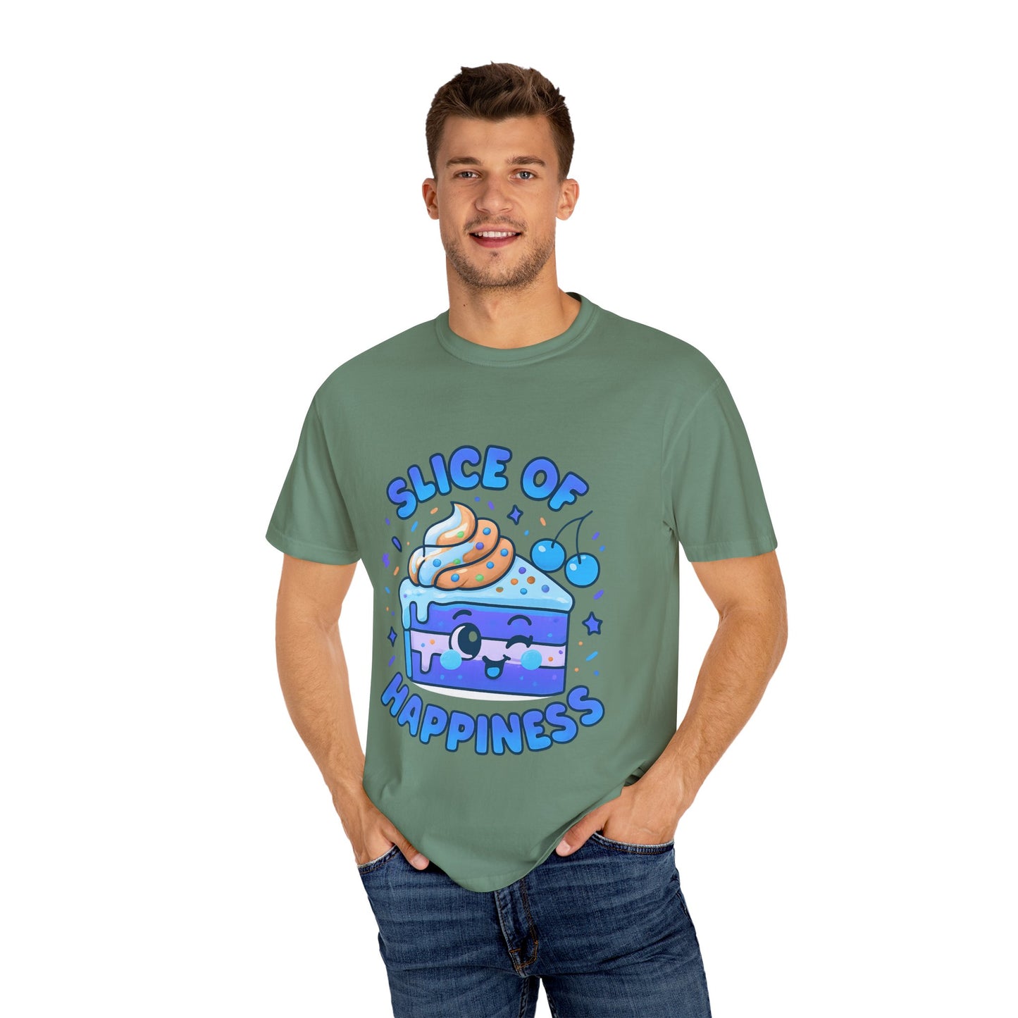 Colorful Slice of Happiness T-Shirt, Cute Dessert Tee, Unisex Graphic Tee, Sweet Gift for Foodies, Fun Casual Wear