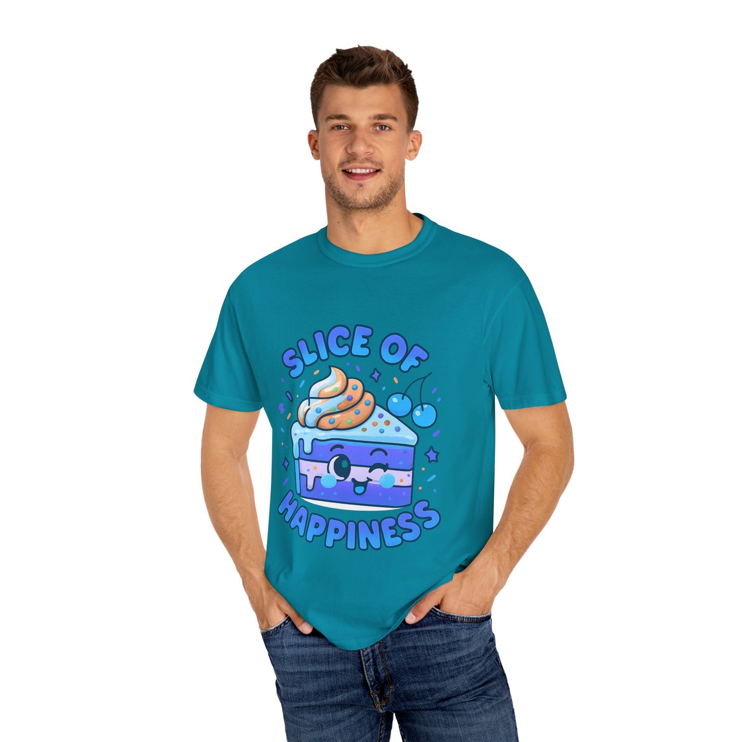 Colorful Slice of Happiness T-Shirt, Cute Dessert Tee, Unisex Graphic Tee, Sweet Gift for Foodies, Fun Casual Wear