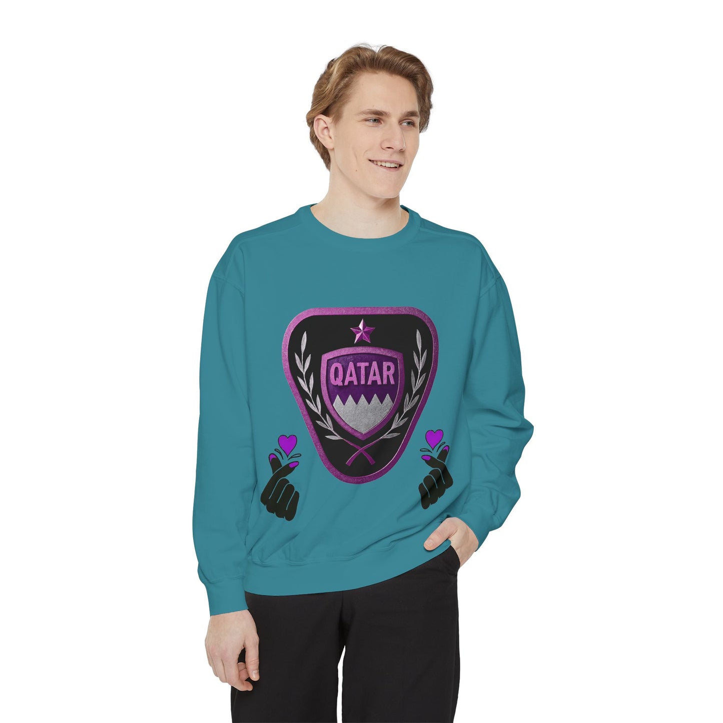 Qatar-Inspired Unisex Sweatshirt | Cozy Fashion for Sports Fans, Travel Lovers, Gift for Holidays, Casual Wear