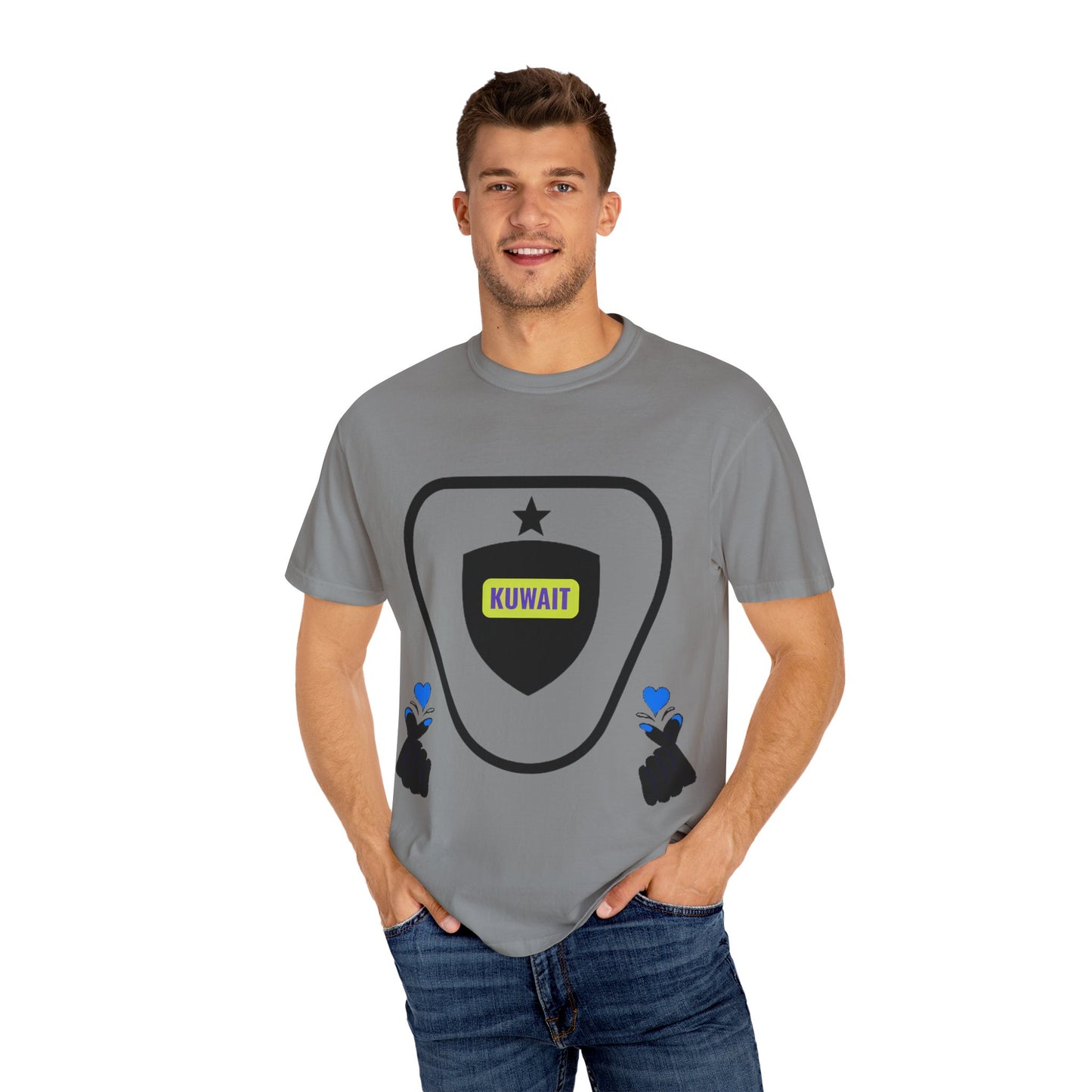Garment-Dyed T-shirt - Kuwait Lover Graphic Tee