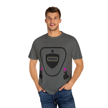 Qatar Pride Unisex Garment-Dyed T-Shirt, Casual Tee, LGBTQ+ Apparel, Sports Fan Gear, Gift for Him/Her/Friends
