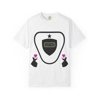 Qatar Pride Unisex Garment-Dyed T-Shirt, Casual Tee, LGBTQ+ Apparel, Sports Fan Gear, Gift for Him/Her/Friends