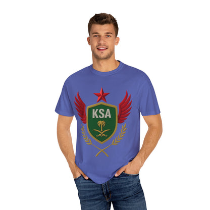 KSA Inspired Unisex Garment-Dyed T-shirt | Casual Style Tee, Graphic Shirt, Unique Design, Gift for Fans, Summer Fashion