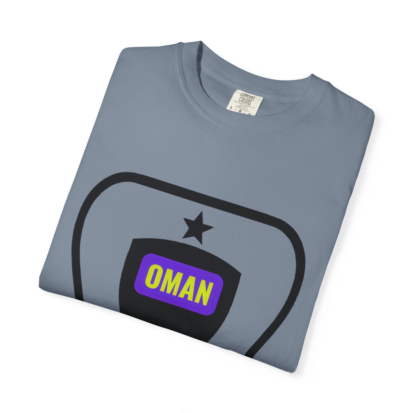 Oman Shield T-Shirt, Unisex Garment-Dyed Tee, Casual Wear, Travel Souvenir, Unique Gift, Everyday Comfort