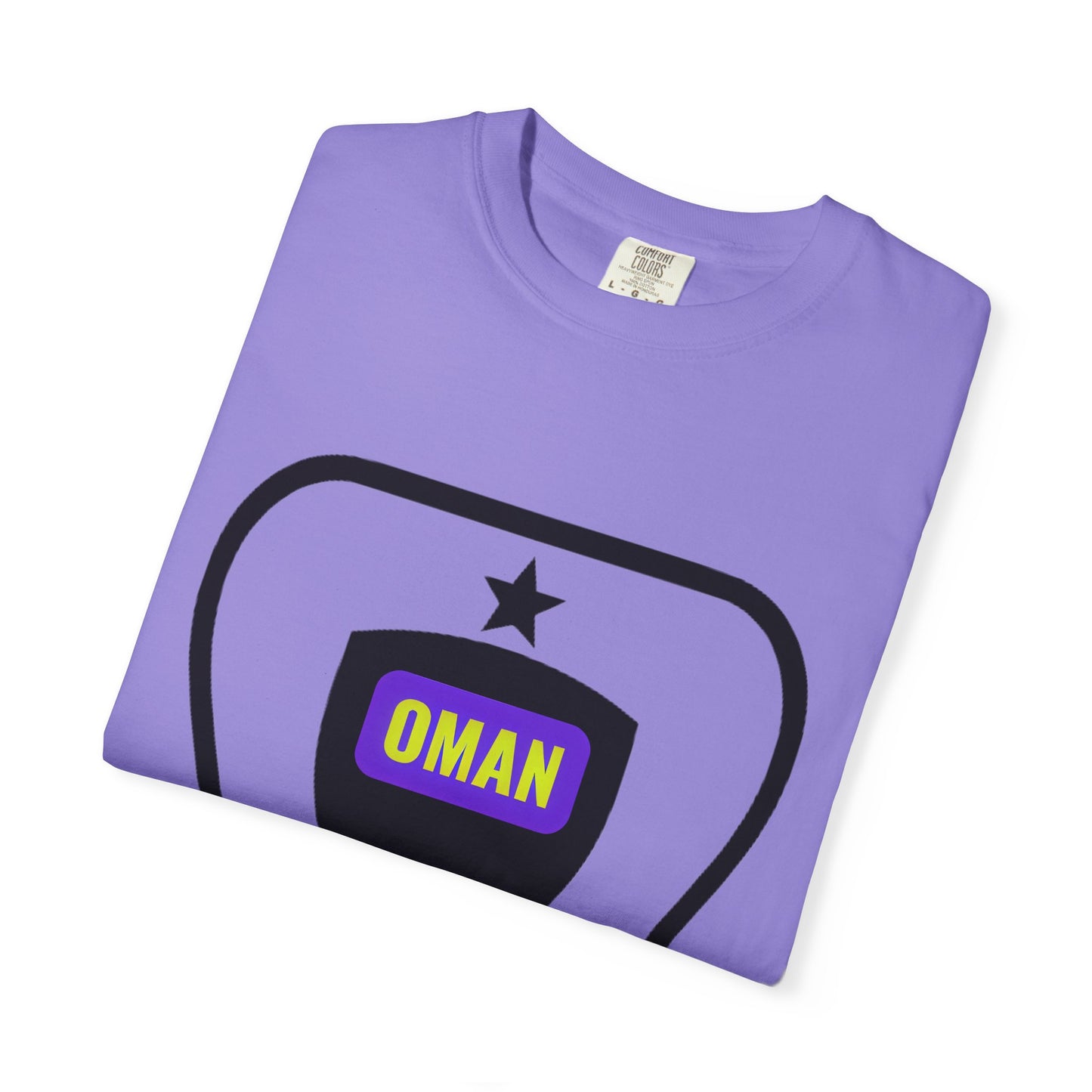 Oman Shield T-Shirt, Unisex Garment-Dyed Tee, Casual Wear, Travel Souvenir, Unique Gift, Everyday Comfort