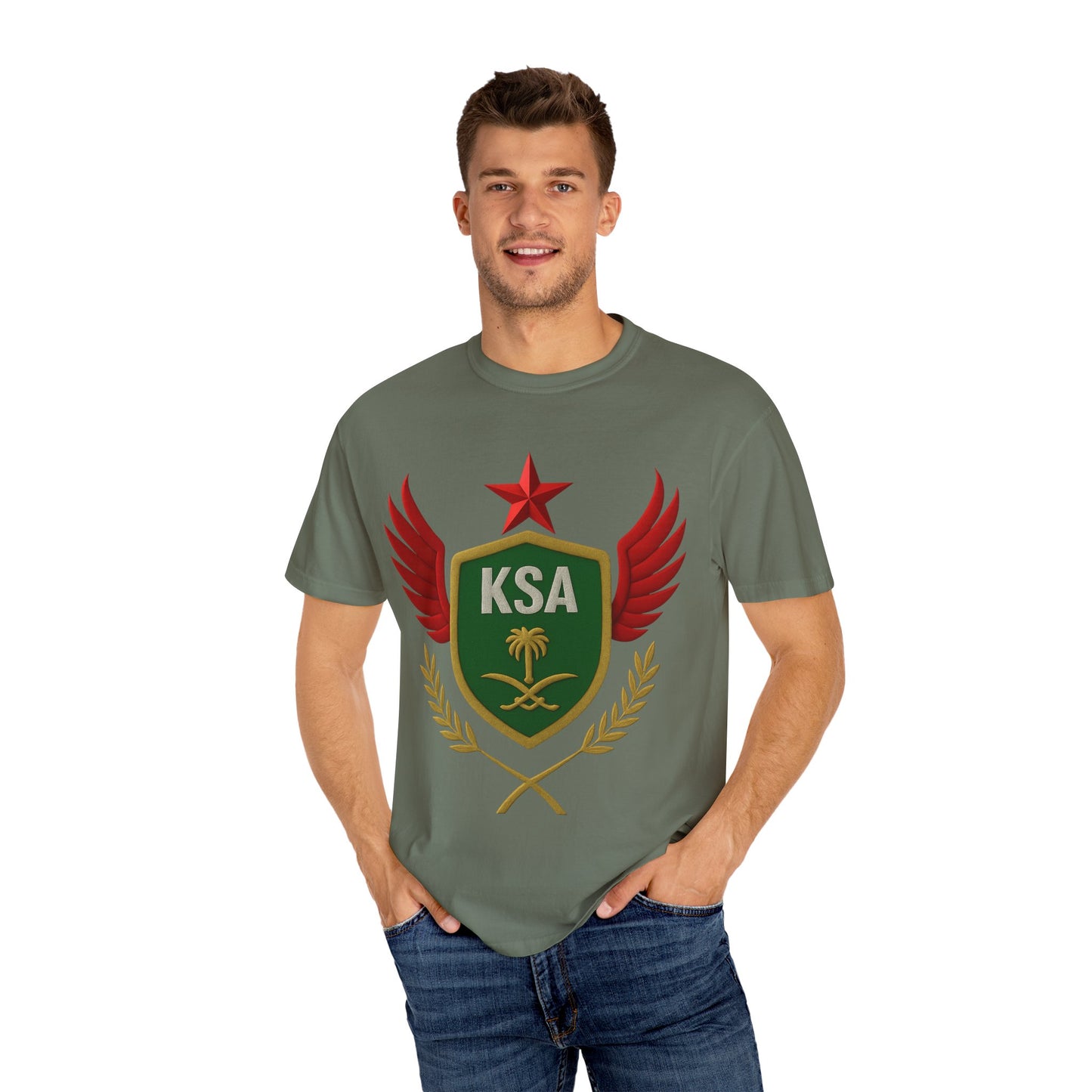 KSA Inspired Unisex Garment-Dyed T-shirt | Casual Style Tee, Graphic Shirt, Unique Design, Gift for Fans, Summer Fashion