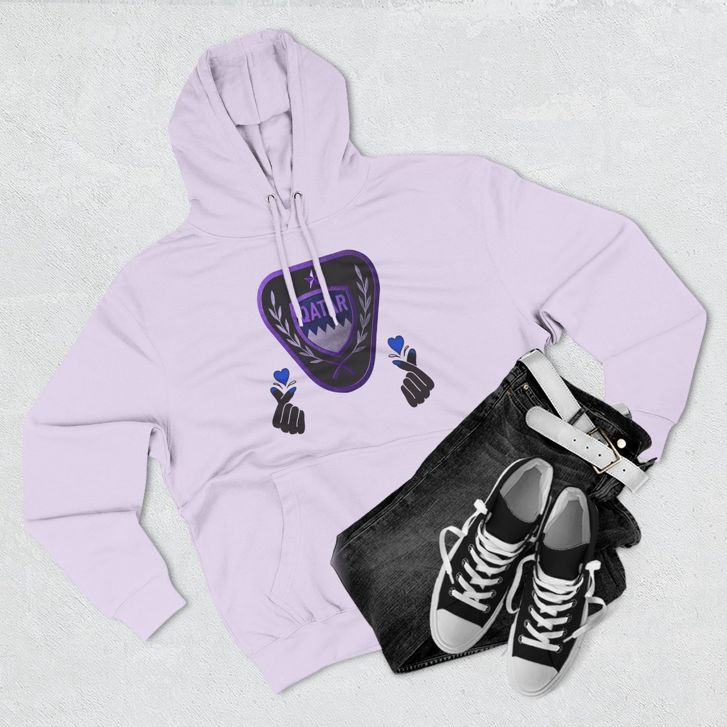Fleece Hoodie - Qatar Love Design
