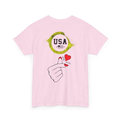 USA Love Graphic Tee, Unisex Cotton Shirt for Holidays, Gifts, Events, Patriotic Wear, Fun Fashion