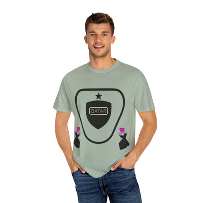 Qatar Pride Unisex Garment-Dyed T-Shirt, Casual Tee, LGBTQ+ Apparel, Sports Fan Gear, Gift for Him/Her/Friends