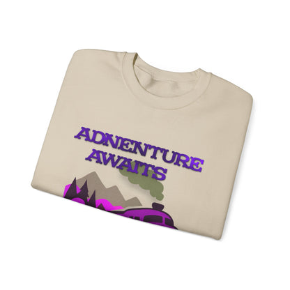 Vintage Train Adventure Sweatshirt - Cozy Travel Design
