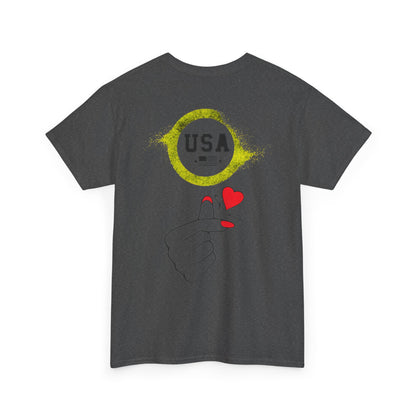 USA Love Graphic Tee, Unisex Cotton Shirt for Holidays, Gifts, Events, Patriotic Wear, Fun Fashion