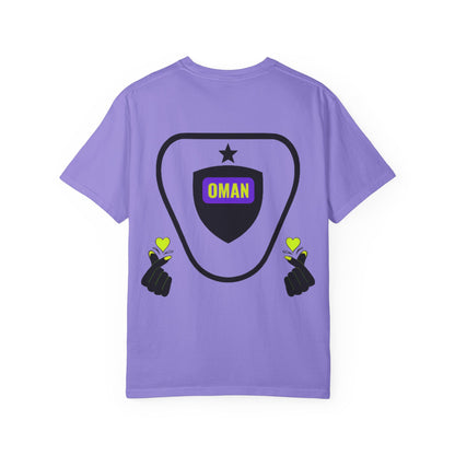 Oman Shield T-Shirt, Unisex Garment-Dyed Tee, Casual Wear, Travel Souvenir, Unique Gift, Everyday Comfort