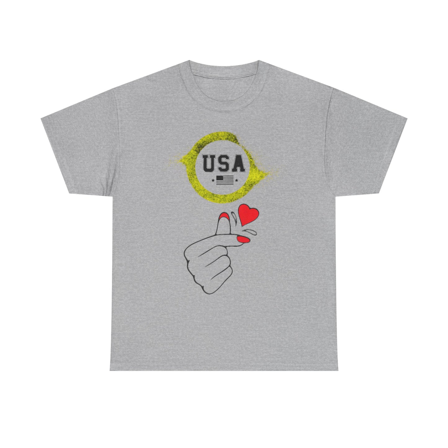 USA Love Graphic Tee, Unisex Cotton Shirt for Holidays, Gifts, Events, Patriotic Wear, Fun Fashion