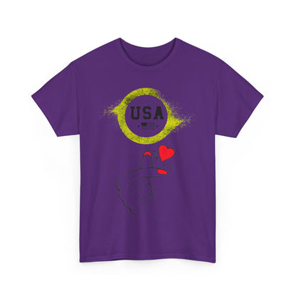 USA Love Graphic Tee, Unisex Cotton Shirt for Holidays, Gifts, Events, Patriotic Wear, Fun Fashion