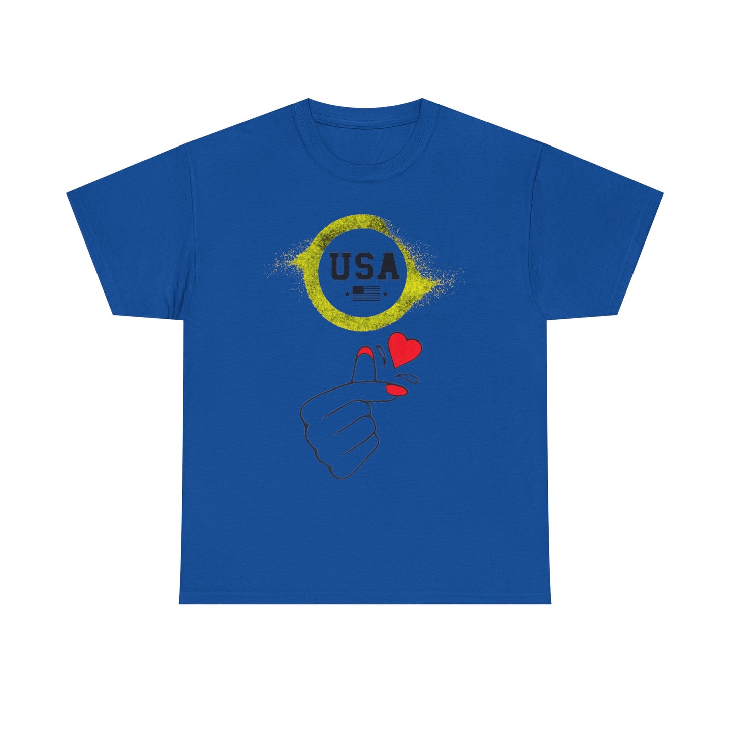 USA Love Graphic Tee, Unisex Cotton Shirt for Holidays, Gifts, Events, Patriotic Wear, Fun Fashion