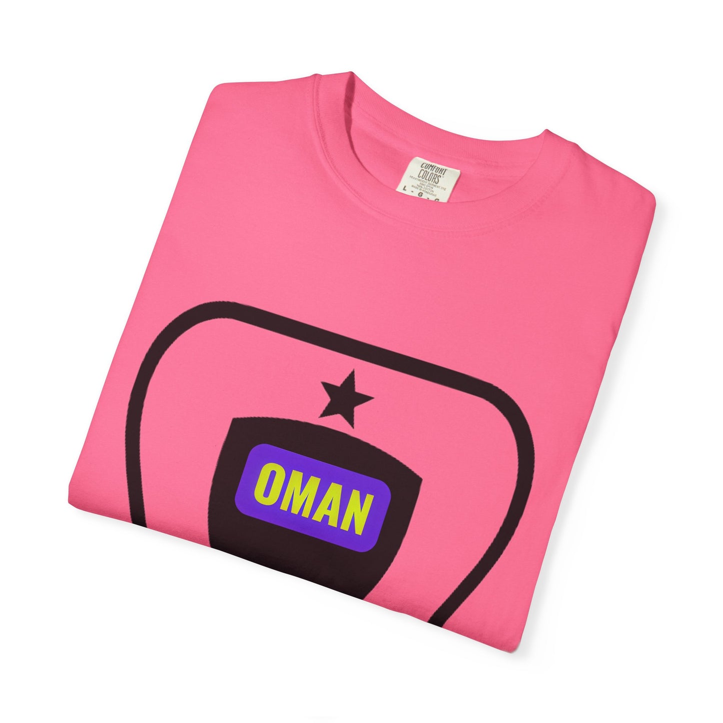 Oman Shield T-Shirt, Unisex Garment-Dyed Tee, Casual Wear, Travel Souvenir, Unique Gift, Everyday Comfort
