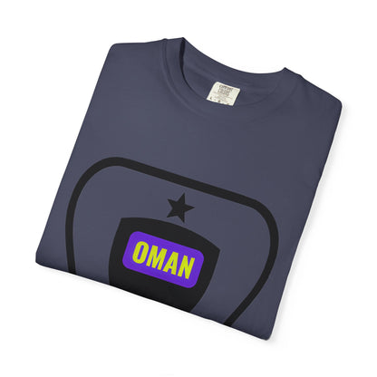 Oman Shield T-Shirt, Unisex Garment-Dyed Tee, Casual Wear, Travel Souvenir, Unique Gift, Everyday Comfort