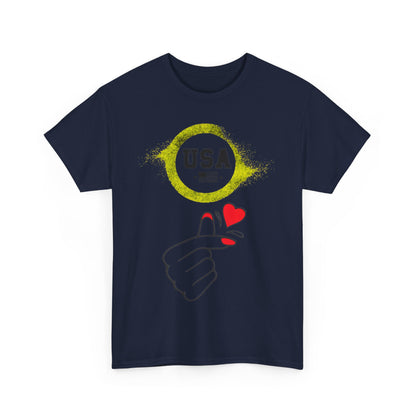 USA Love Graphic Tee, Unisex Cotton Shirt for Holidays, Gifts, Events, Patriotic Wear, Fun Fashion