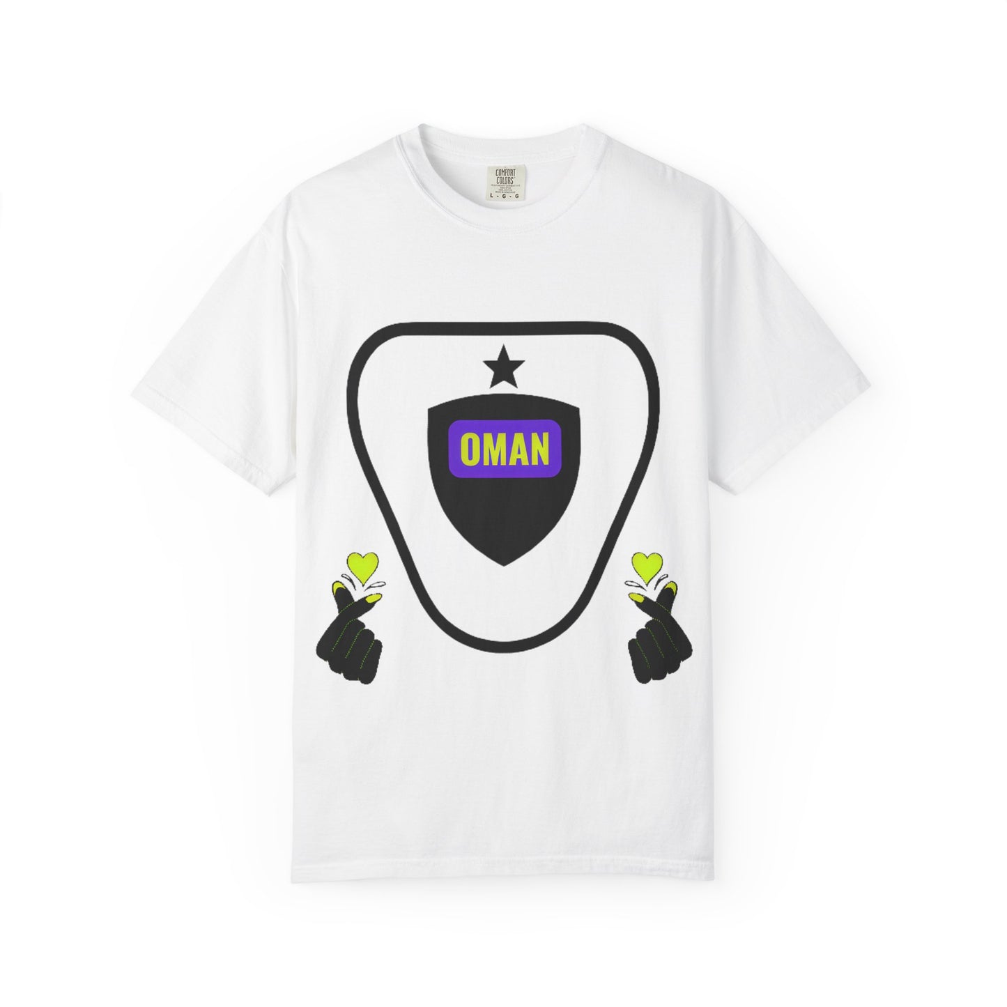 Oman Shield T-Shirt, Unisex Garment-Dyed Tee, Casual Wear, Travel Souvenir, Unique Gift, Everyday Comfort