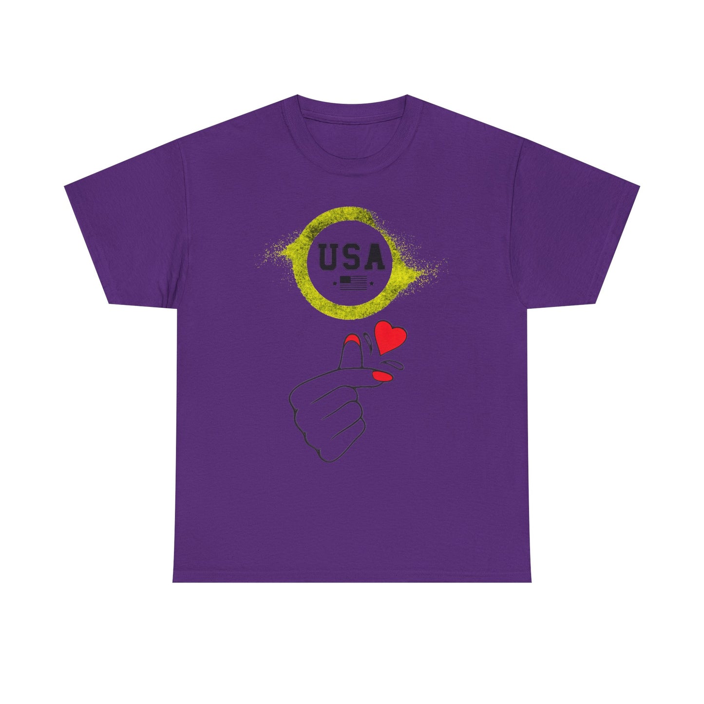 USA Love Graphic Tee, Unisex Cotton Shirt for Holidays, Gifts, Events, Patriotic Wear, Fun Fashion