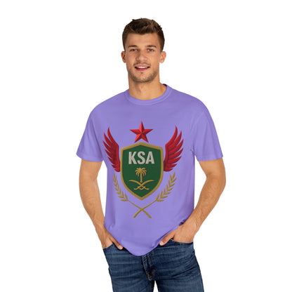 KSA Inspired Unisex Garment-Dyed T-shirt | Casual Style Tee, Graphic Shirt, Unique Design, Gift for Fans, Summer Fashion