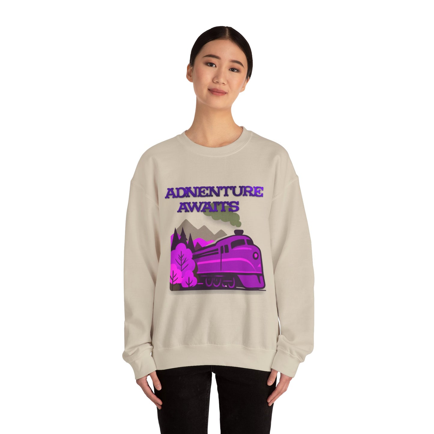 Vintage Train Adventure Sweatshirt - Cozy Travel Design