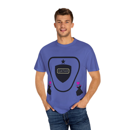 Qatar Pride Unisex Garment-Dyed T-Shirt, Casual Tee, LGBTQ+ Apparel, Sports Fan Gear, Gift for Him/Her/Friends