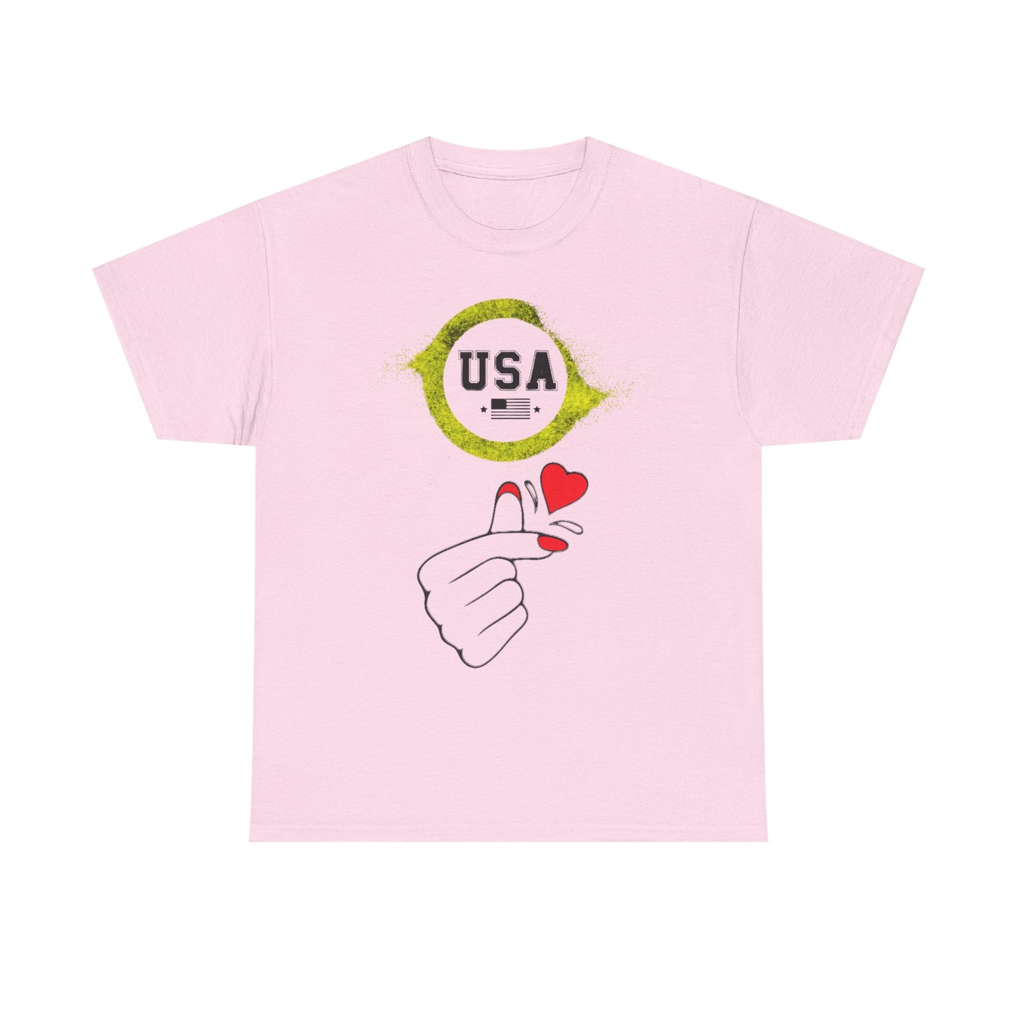 USA Love Graphic Tee, Unisex Cotton Shirt for Holidays, Gifts, Events, Patriotic Wear, Fun Fashion