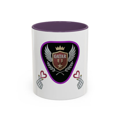 Qatar-Inspired Accent Coffee Mug, Unique Gift for Coffee Lovers, Personalized Mug for Friends, Stylish Office Cup, Perfect for Everyday Use
