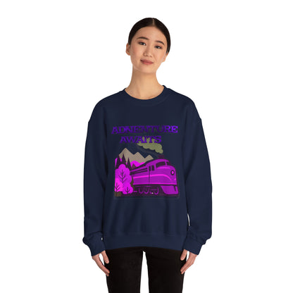 Vintage Train Adventure Sweatshirt - Cozy Travel Design