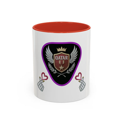 Qatar-Inspired Accent Coffee Mug, Unique Gift for Coffee Lovers, Personalized Mug for Friends, Stylish Office Cup, Perfect for Everyday Use