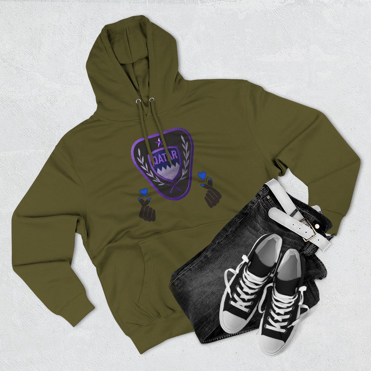 Fleece Hoodie - Qatar Love Design