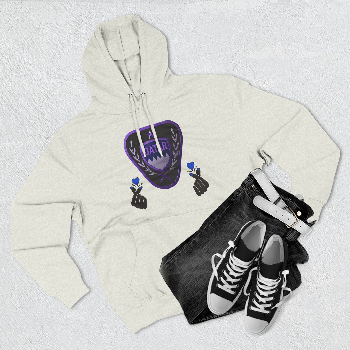 Fleece Hoodie - Qatar Love Design