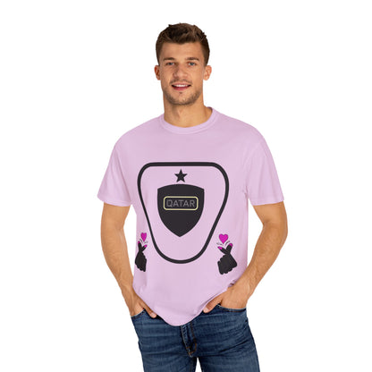 Qatar Pride Unisex Garment-Dyed T-Shirt, Casual Tee, LGBTQ+ Apparel, Sports Fan Gear, Gift for Him/Her/Friends